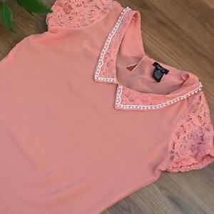 Elegant Peach Lace Women's Top
